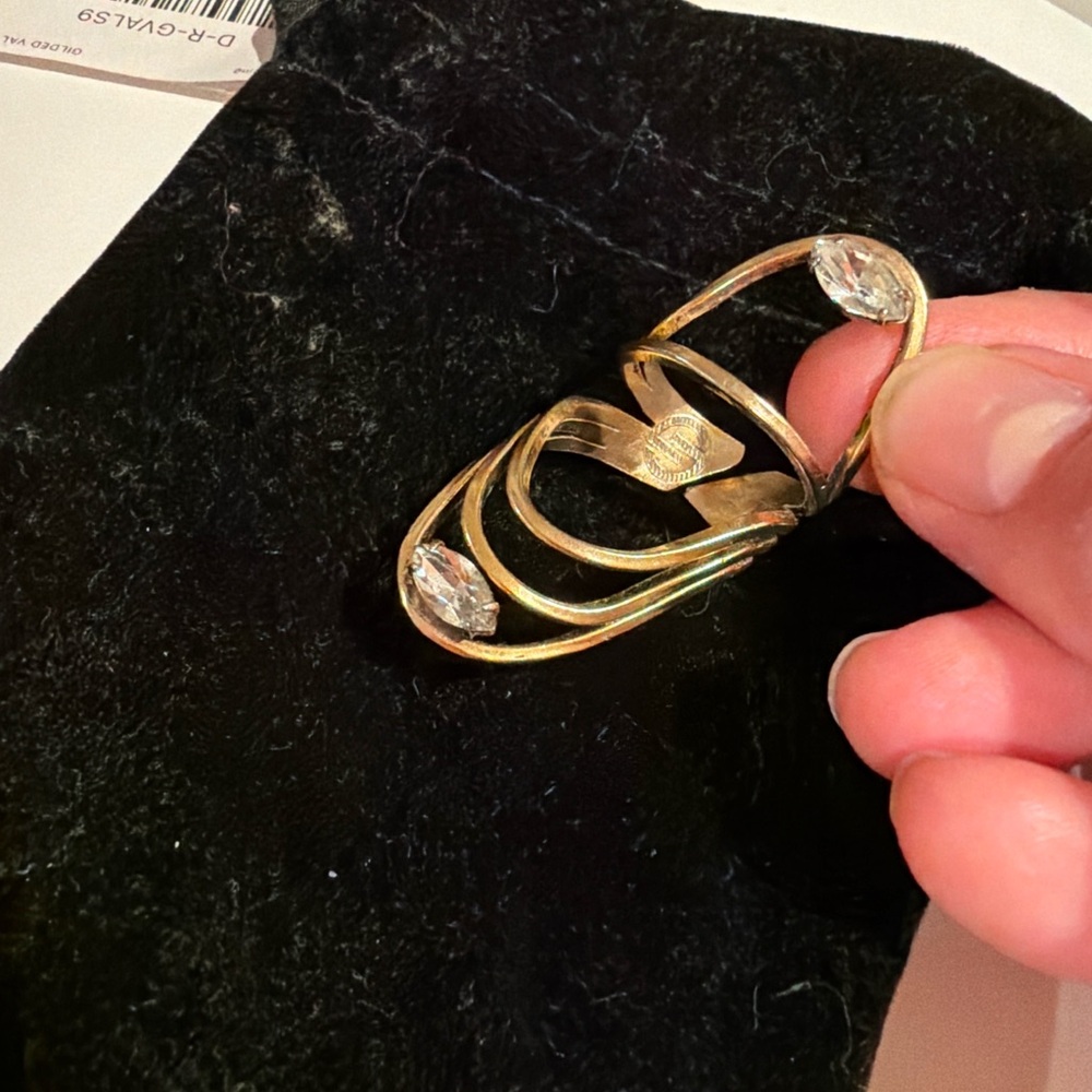 Dylan Lex “Gilded Val” Armor Ring • Gold Multi-Band Statement • Size 9